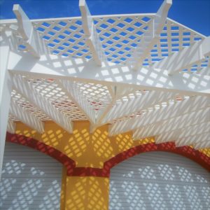 Pergola and trellis made of rigid PVC by Finyl Sales Inc